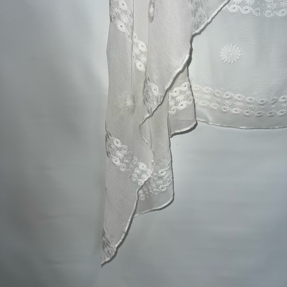 Indigo Soul Cardigan Women’s Large White Sleeveless 100% Polyester Open Front - Picture 7 of 13